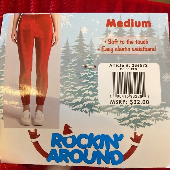 Rocking Around Christmas red velour pants‎ size M new - Picture 1 of 5